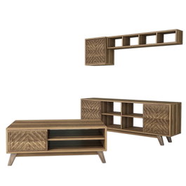 Hanah Home Inci - Conjunto de muebles de salón Nogal